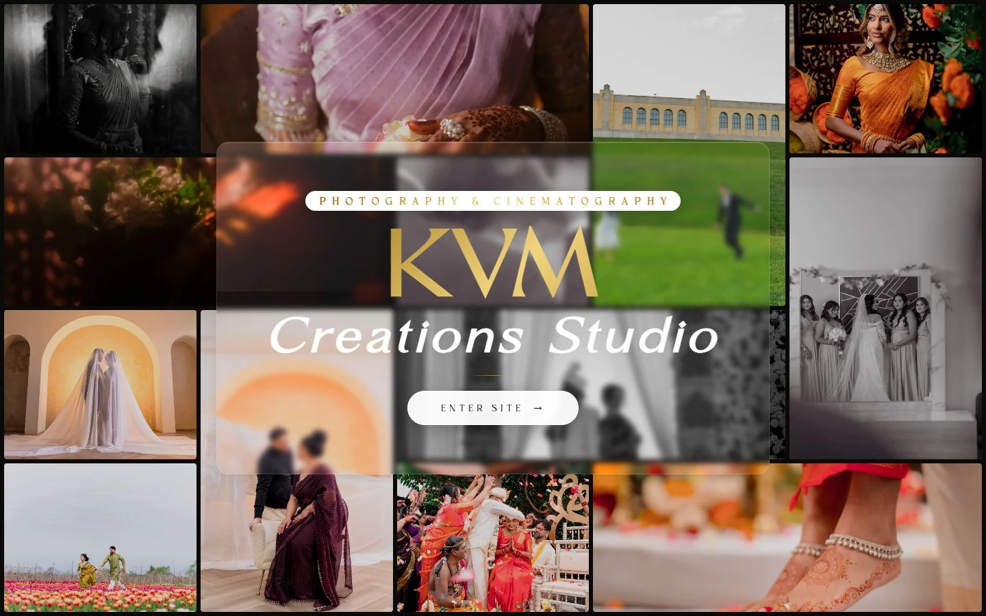 KVM Creations Studio photography portfolio website designed by Jegatheesh Web Studio