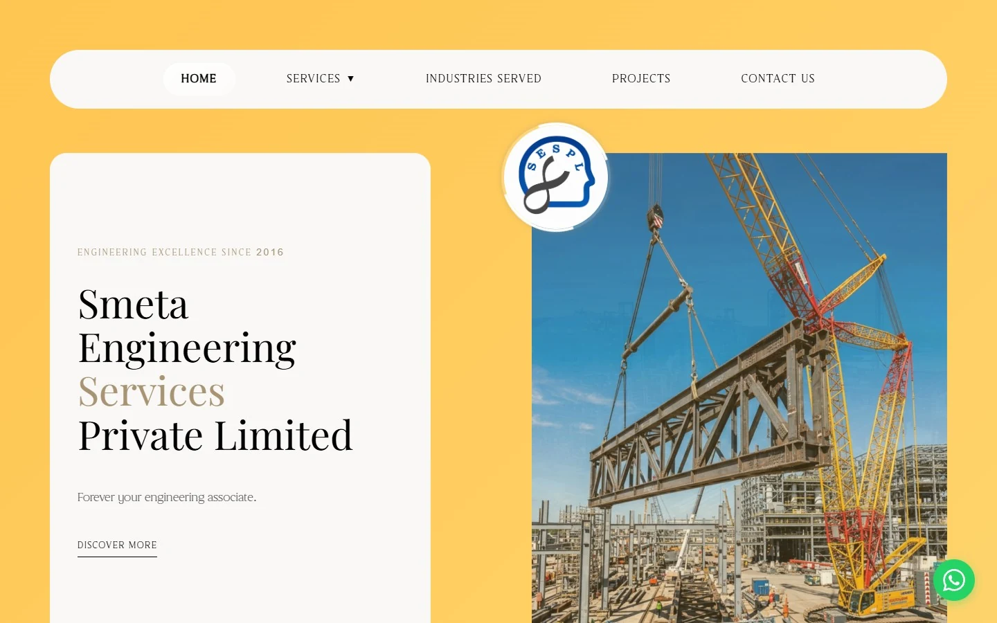 SMETA Engineering Services business website developed by Jegatheesh Web Studio