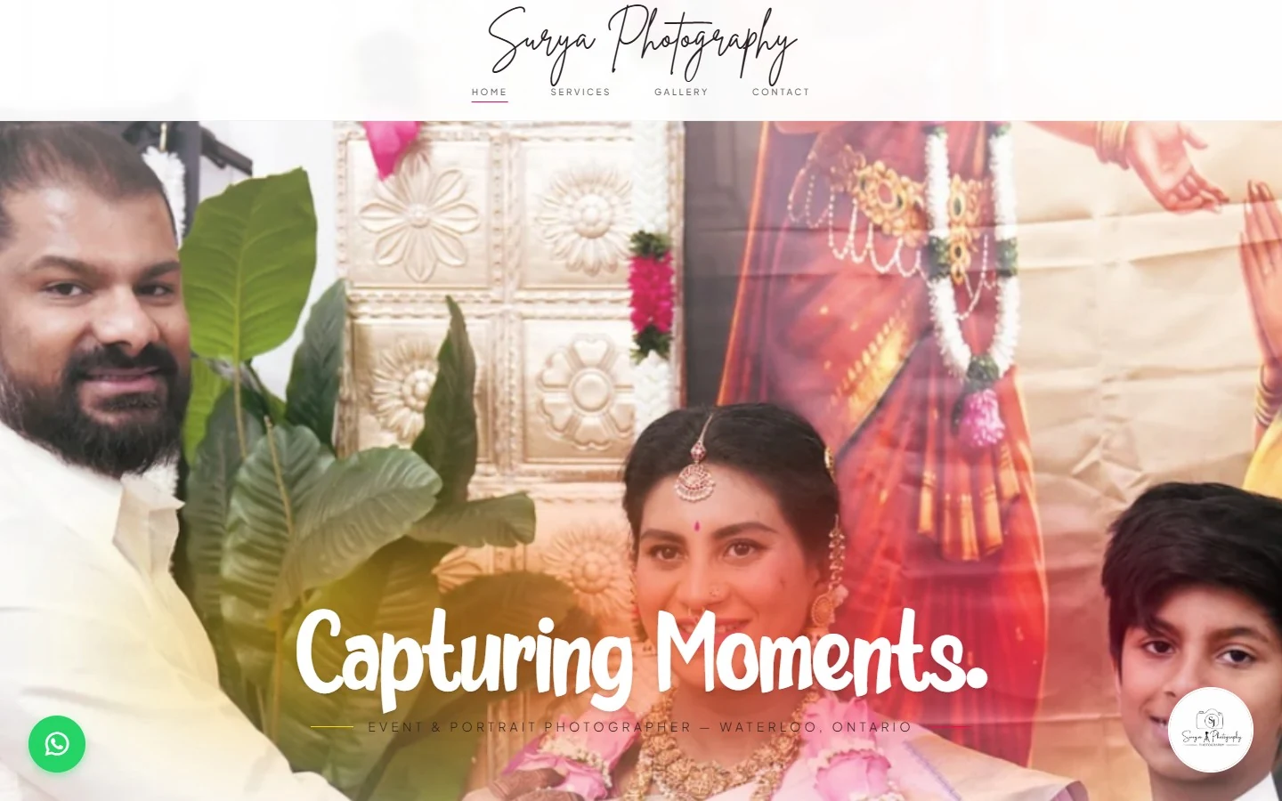 Surya Photography professional portfolio website created by Jegatheesh Web Studio